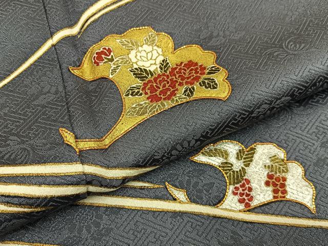 平和屋着物○訪問着 駒刺繍 銀杏花文 金銀彩 正絹 逸品 BAAW5040hj