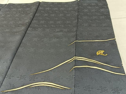 平和屋着物●訪問着　駒刺繍　銀杏花文　金銀彩　正絹　逸品　BAAW5040hj