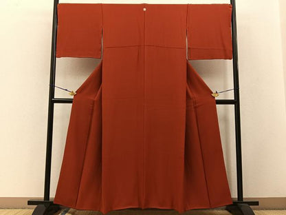 平和屋着物●上質な色無地　紅海老茶色　正絹　逸品　BAAW5043hj