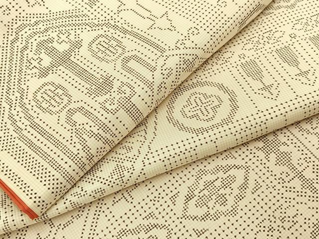 平和屋着物●本場大島紬　白大島　7マルキ　十字架　正絹　逸品　BAAW5046hj