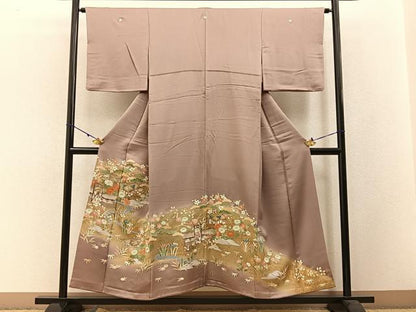 平和屋着物●創業460年・千總　色留袖　駒刺繍　松竹梅　御所解文　暈し染め　金彩　正絹　逸品　BAAW5048hj