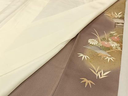 平和屋着物●創業460年・千總　色留袖　駒刺繍　松竹梅　御所解文　暈し染め　金彩　正絹　逸品　BAAW5048hj