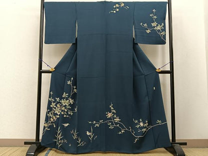 平和屋着物●訪問着　友禅　作家物　花鳥文　正絹　逸品　BAAW5049hj