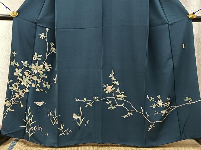 平和屋着物●訪問着　友禅　作家物　花鳥文　正絹　逸品　BAAW5049hj