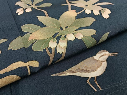 平和屋着物●訪問着　友禅　作家物　花鳥文　正絹　逸品　BAAW5049hj