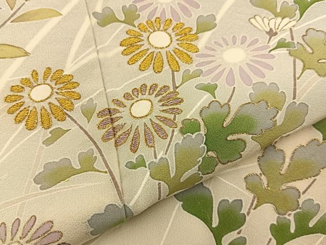 平和屋着物●訪問着 刺繍 草花文 暈し染め 金彩 正絹 逸品 BAAW5056hj