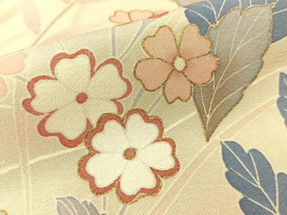 平和屋着物●訪問着 刺繍 草花文 暈し染め 金彩 正絹 逸品 BAAW5056hj