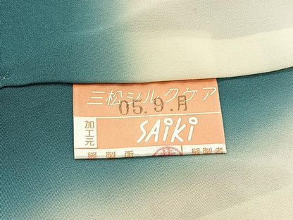 平和屋着物●上質な小紋 市松草花文 金彩 正絹 逸品 BAAW5058hj