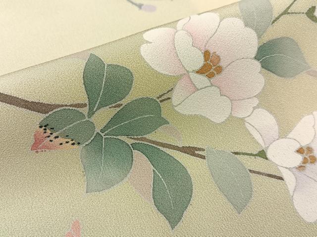 平和屋着物●訪問着 友禅 作家物 枝花文 暈し染め 正絹 逸品 未使用 BAAW5060hj