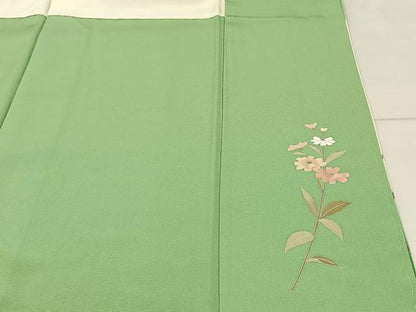 平和屋着物●訪問着 友禅 作家物 枝花文 暈し染め 正絹 逸品 未使用 BAAW5060hj