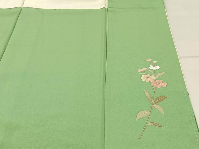 平和屋着物●訪問着 友禅 作家物 枝花文 暈し染め 正絹 逸品 未使用 BAAW5060hj