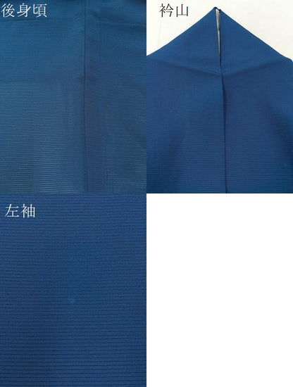 平和屋着物＊夏物 色無地 絽 青藍色 正絹 逸品 BAAW5061hj