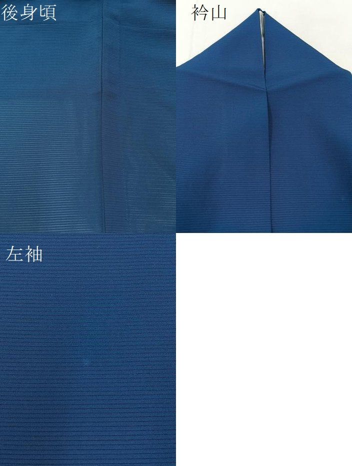 平和屋着物＊夏物 色無地 絽 青藍色 正絹 逸品 BAAW5061hj