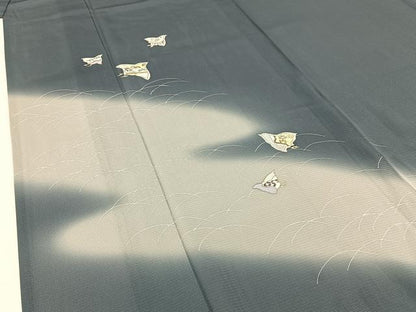平和屋着物＊夏物 訪問着 絽 千鳥 暈し染め 銀彩 正絹 逸品 BAAW5062hj