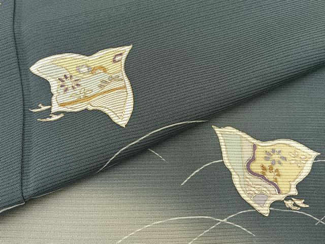 平和屋着物＊夏物 訪問着 絽 千鳥 暈し染め 銀彩 正絹 逸品 BAAW5062hj