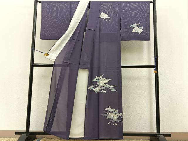平和屋着物＊夏物 訪問着 絽 冊子松花文 正絹 逸品 BAAW5063hj