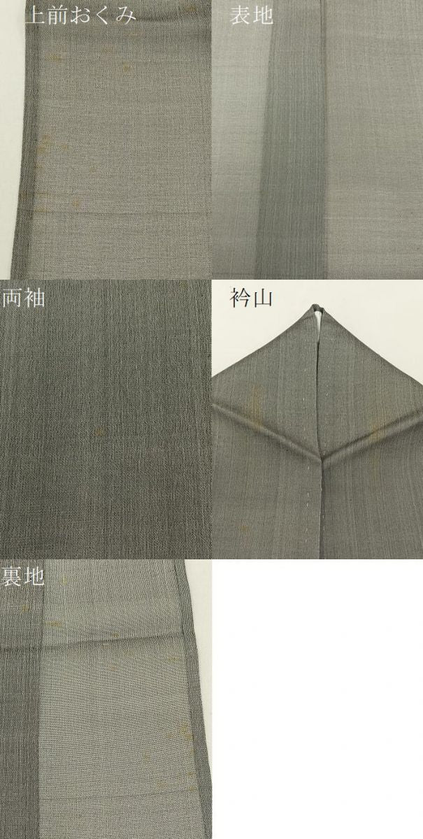 平和屋着物＊夏物 紗紬 鼠色 正絹 逸品 BAAW5064hj