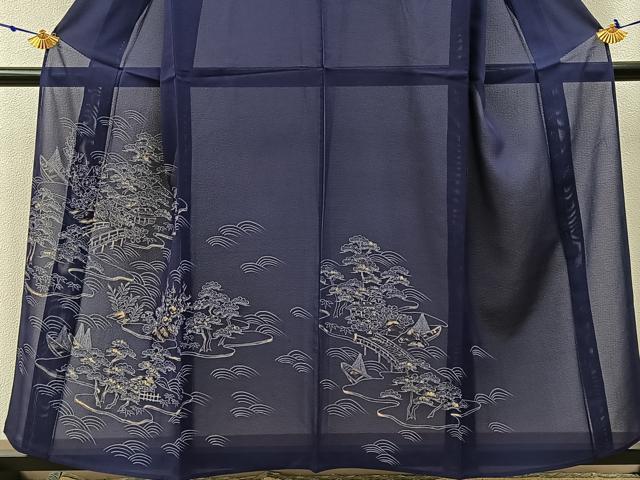 平和屋着物＊夏物 訪問着 絽 茶屋辻 金彩 正絹 逸品 BAAW5068hj