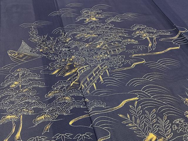 平和屋着物＊夏物 訪問着 絽 茶屋辻 金彩 正絹 逸品 BAAW5068hj