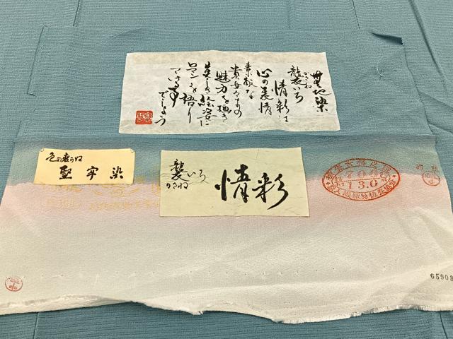平和屋着物＊夏物 色無地 絽縮緬 作家物 堅牢染 襲いろ情彩 秘色色 反端付き 正絹 逸品 未使用 BAAW5069hj