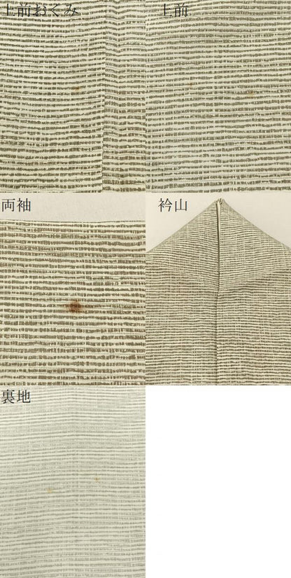 平和屋着物＊夏物 小紋 絽 横縞 正絹 逸品 BAAW5071hj