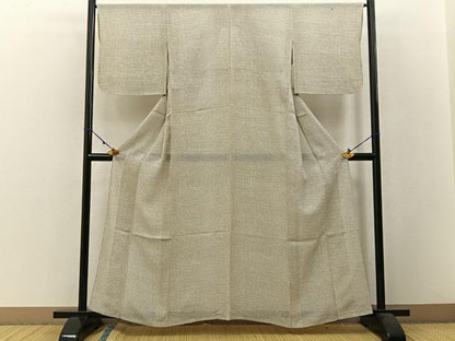 平和屋着物＊夏物 小紋 絽 横縞 正絹 逸品 BAAW5071hj