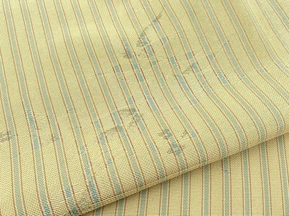 平和屋着物＊夏物 小紋 もじり織 草花文 間道 正絹 逸品 BAAW5073hj