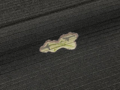 平和屋着物＊夏物 小紋 絽 花絵皿 成り物 黒緑色地 正絹 逸品 BAAW5075hj