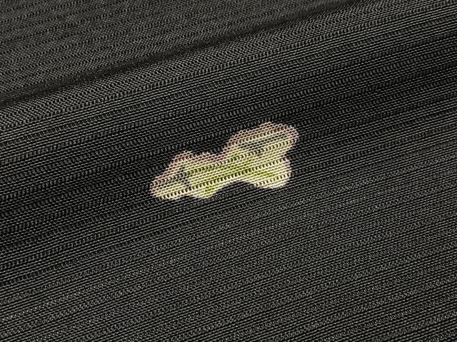 平和屋着物＊夏物 小紋 絽 花絵皿 成り物 黒緑色地 正絹 逸品 BAAW5075hj