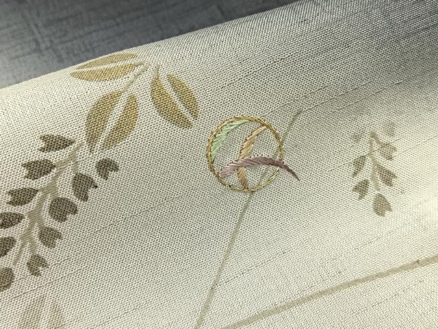 平和屋着物＊夏物 訪問着 紗紬 刺繍 萩 金糸 正絹 逸品 BAAW5078hj