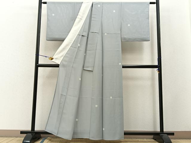 平和屋着物＊夏物 小紋 絽 蛍暈し 正絹 逸品 BAAW5079hj
