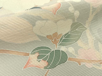 平和屋着物＊夏物 訪問着 絽 友禅 白椿に梅 暈し染め 正絹 逸品 未使用 BAAW5080hj
