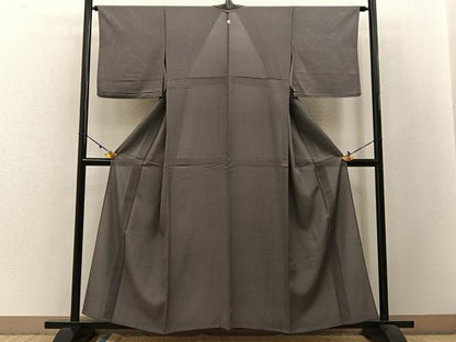平和屋着物＊夏物 色無地 絽 灰色 正絹 逸品 BAAW5082hj