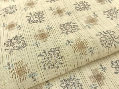 平和屋着物＊夏物　本場小千谷ちぢみ　草花文　麻　逸品　BAAW5086hj
