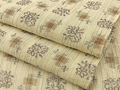 平和屋着物＊夏物　本場小千谷ちぢみ　草花文　麻　逸品　BAAW5086hj