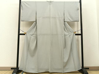平和屋着物＊夏物 色無地 絽 千草鼠色 正絹 逸品 BAAW5088hj