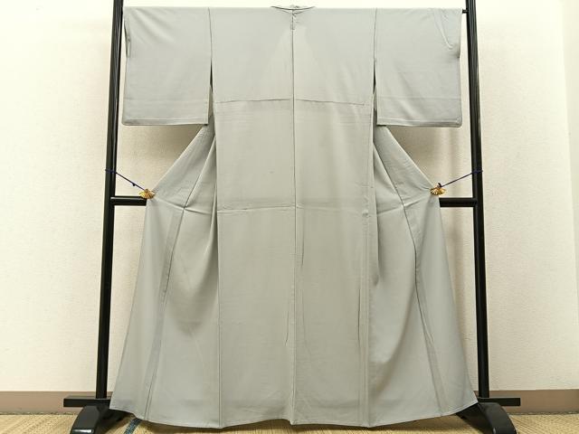 平和屋着物＊夏物 色無地 絽 千草鼠色 正絹 逸品 BAAW5088hj