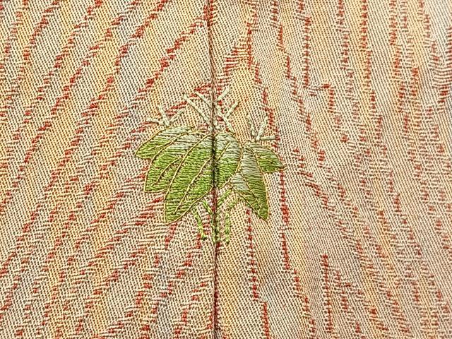 平和屋着物▽上質な小紋 単衣 地紋起こし 杢目文様 正絹 逸品 BAAW5092hj