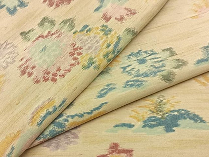 平和屋着物▽上質な紬 単衣 菊楓文 正絹 逸品 BAAW5096hj