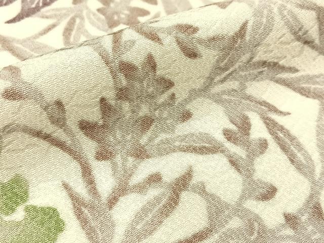 平和屋着物▽上質な小紋 単衣 草花文 正絹 逸品 BAAW5097hj