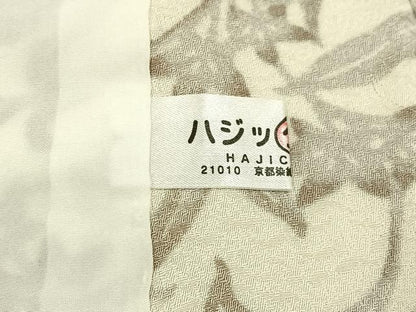 平和屋着物▽上質な小紋 単衣 草花文 正絹 逸品 BAAW5097hj