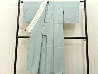 平和屋着物▽上質な色無地 単衣 草花地紋 千草鼠色 正絹 逸品 未使用 BAAW5100hj