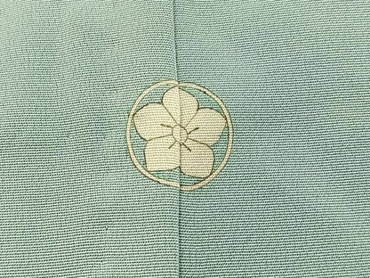 平和屋着物▽上質な色無地 単衣 草花地紋 千草鼠色 正絹 逸品 未使用 BAAW5100hj