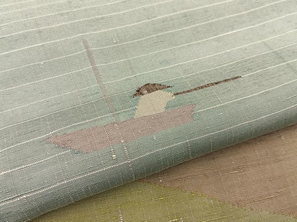 平和屋着物●訪問着 作家物 紬地 渡船人物風景文 正絹 逸品 BAAW5102hj
