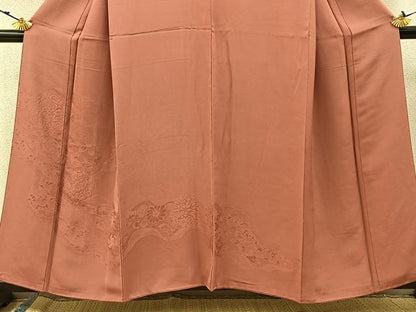 平和屋着物●豪華色留袖 辻が花地紋 浅緋色 正絹 逸品 BAAW5109hj