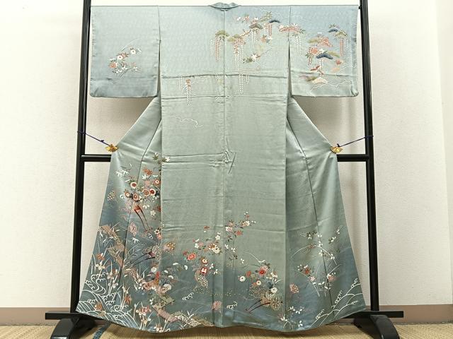 平和屋着物●訪問着 鳳凰花車文 暈し染め 金彩 正絹 逸品 BAAW5111hj