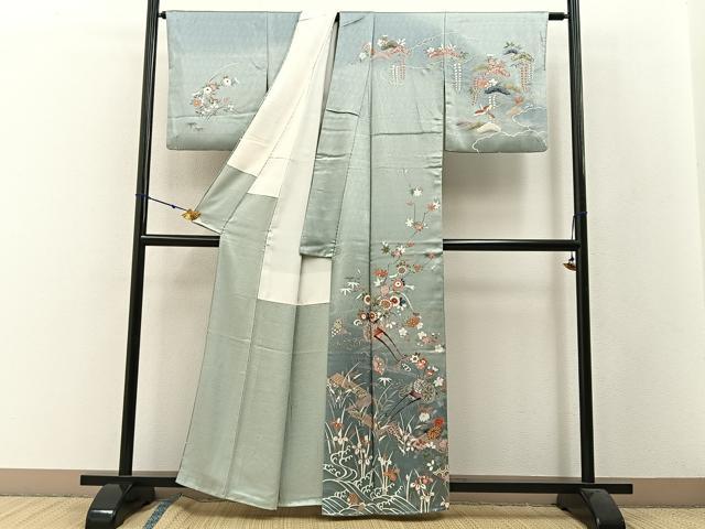 平和屋着物●訪問着 鳳凰花車文 暈し染め 金彩 正絹 逸品 BAAW5111hj