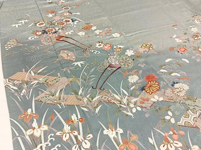 平和屋着物●訪問着 鳳凰花車文 暈し染め 金彩 正絹 逸品 BAAW5111hj