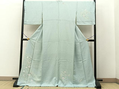 平和屋着物●訪問着　南天花唐草文　ロング丈　正絹　逸品　BAAW5112hj