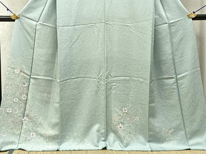 平和屋着物●訪問着　南天花唐草文　ロング丈　正絹　逸品　BAAW5112hj
